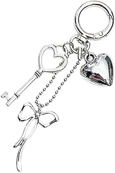 ◆OVHEE◆ Heart ribbon keyring P00000PQ Pusheen the Cat Pink & Blue Hi, Bye Spinning Keyring, Pink